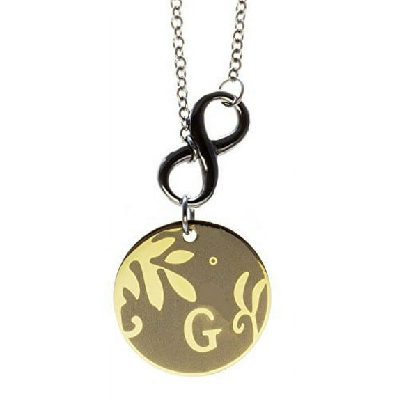 R.H. Jewelry Stainless Steel Alphabet Initial Sentimental Pendant Necklace (G)