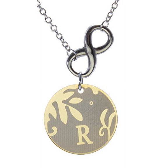 R.H. Jewelry Stainless Steel Alphabet Initial Sentimental Pendant Necklace (R)