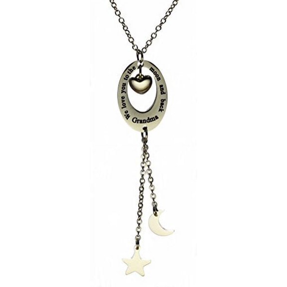 R.H. Jewelry Stainless-Steel Grandma Pendant Necklace