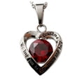 thumbnail image 1 of R.H. Jewelry Stainless Steel Grandmather Red Crystal Heart Pendant, 1 of 3