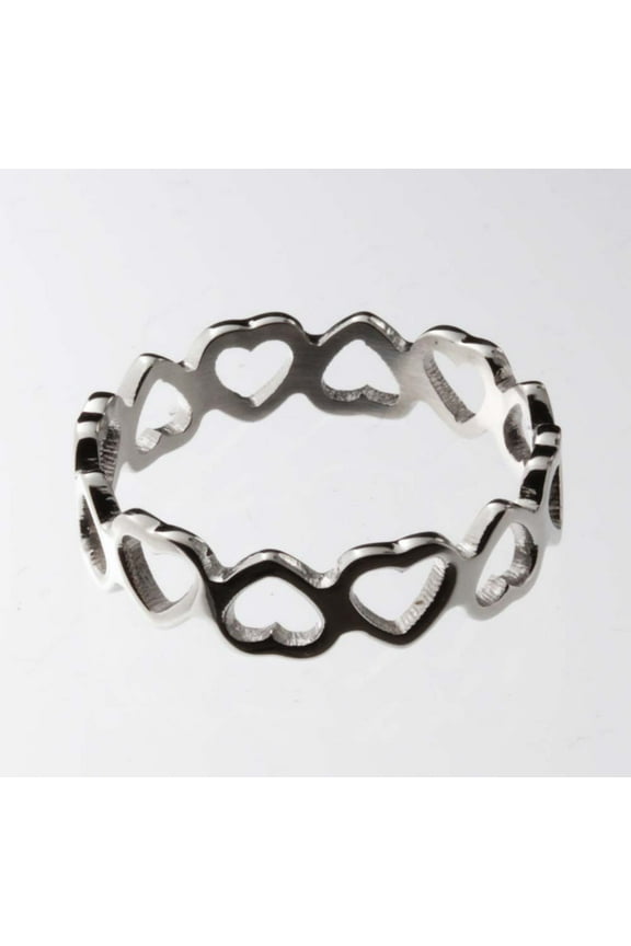 Stainless Steel Heart Ring, Endless Love Rings Size 7