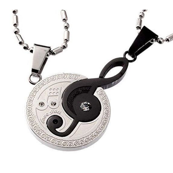 R.H. Jewelry Stainless Steel Musical Couple Matching Set Pendants
