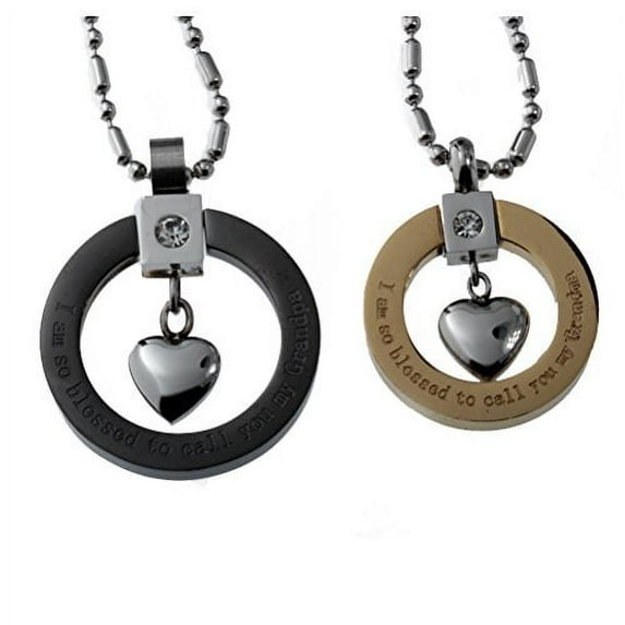 R.H. Jewelry Stainless Steel Pendant, Grandma and Grandpa Matching Set
