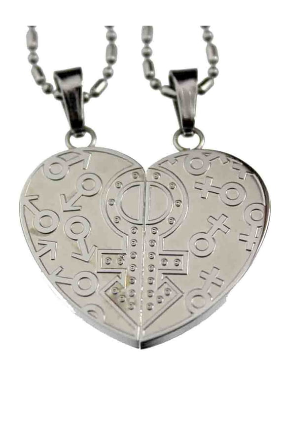 Stainless Steel Pendant Lovers Couple Split Heart Set