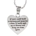 thumbnail image 1 of R.H. Jewelry Stainless Steel Sentiment Pendant Necklace, Memorial Heart Pendant Necklace, 1 of 3