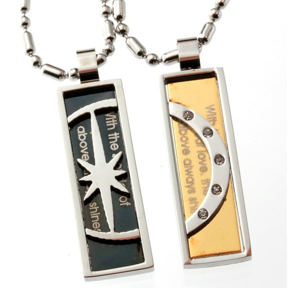 R.H. Jewelry The Moon And Star Meant to Be Together Couple Two Piece Set Pendant Necklace