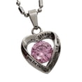 thumbnail image 1 of R.H Jewelry Womens Stainless Steel Heart Pendant Mother in Law Pink Crystal Pendant, 1 of 4