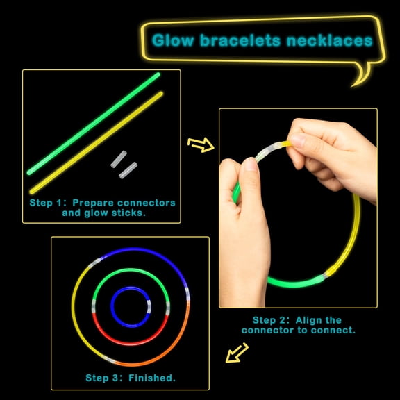 MALLMALL6 Glow Sticks Party Favors,Diy Shiny Necklaces Bracelets Rings,80Counts