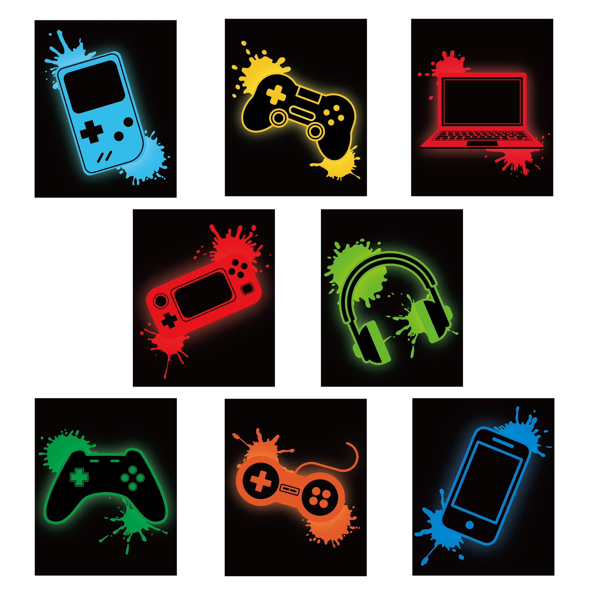  6 Video Game Poster - Printed Neon Gaming Posters