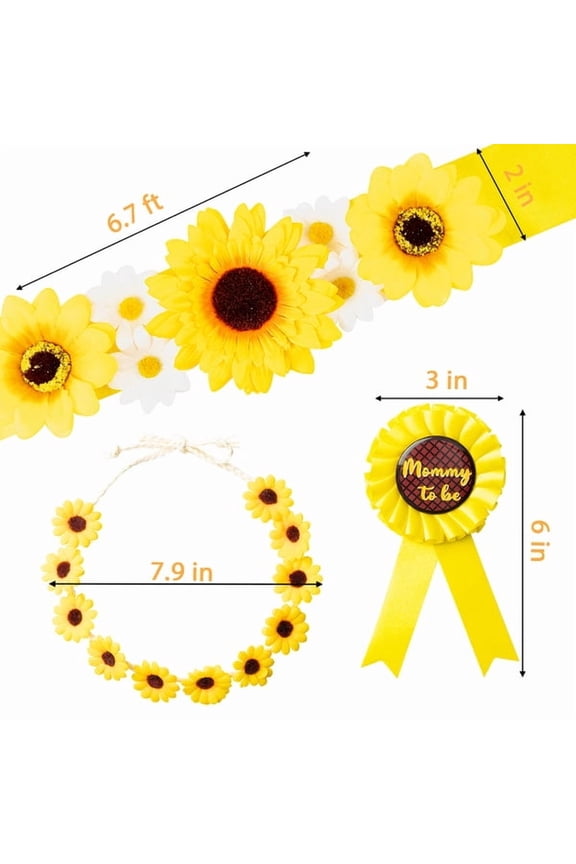Sunflower Maternity Sash Mommy Pregnancy Photo Prop Gift,4 Pack
