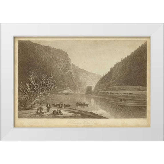 R. Hinshelwood 32x23 White Modern Wood Framed Museum Art Print Titled - Delaware Water Gap