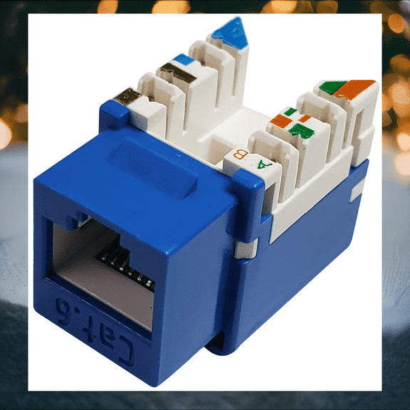 R.J. Enterprises - Cat6 Keystone Jack, Blue (10 Pcs)