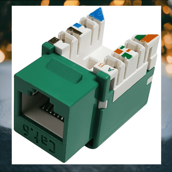 R.J. Enterprises - Cat6 Keystone Jack, Green (10 Pcs)
