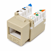 R.J. Enterprises - Cat6 Keystone Jack, Ivory 10 Pcs