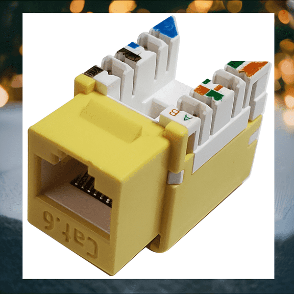 R.J. Enterprises - Cat6 Keystone Jack, Yellow (10 Pcs)