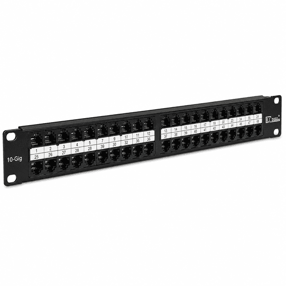 R.J. Enterprises - HDPP-48-C6A - High Density Patch Panel, Tool-less, 48 Port, 1U, Cat6A