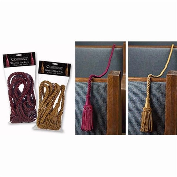 R. J. Toomey 182306 20 ft. Weighted Pew Ropes, Burgundy