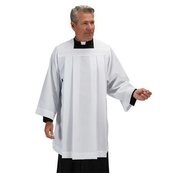 R. J. Toomey 65 Percent Polyester & 35 Percent Cotton Traditional Box Pleated Surplice - Large