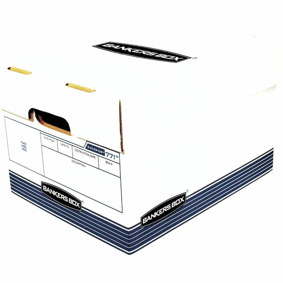 Bankers Box, FEL0077101, R-Kive Offsite File Storage Box, 20 / Pack, White,Blue