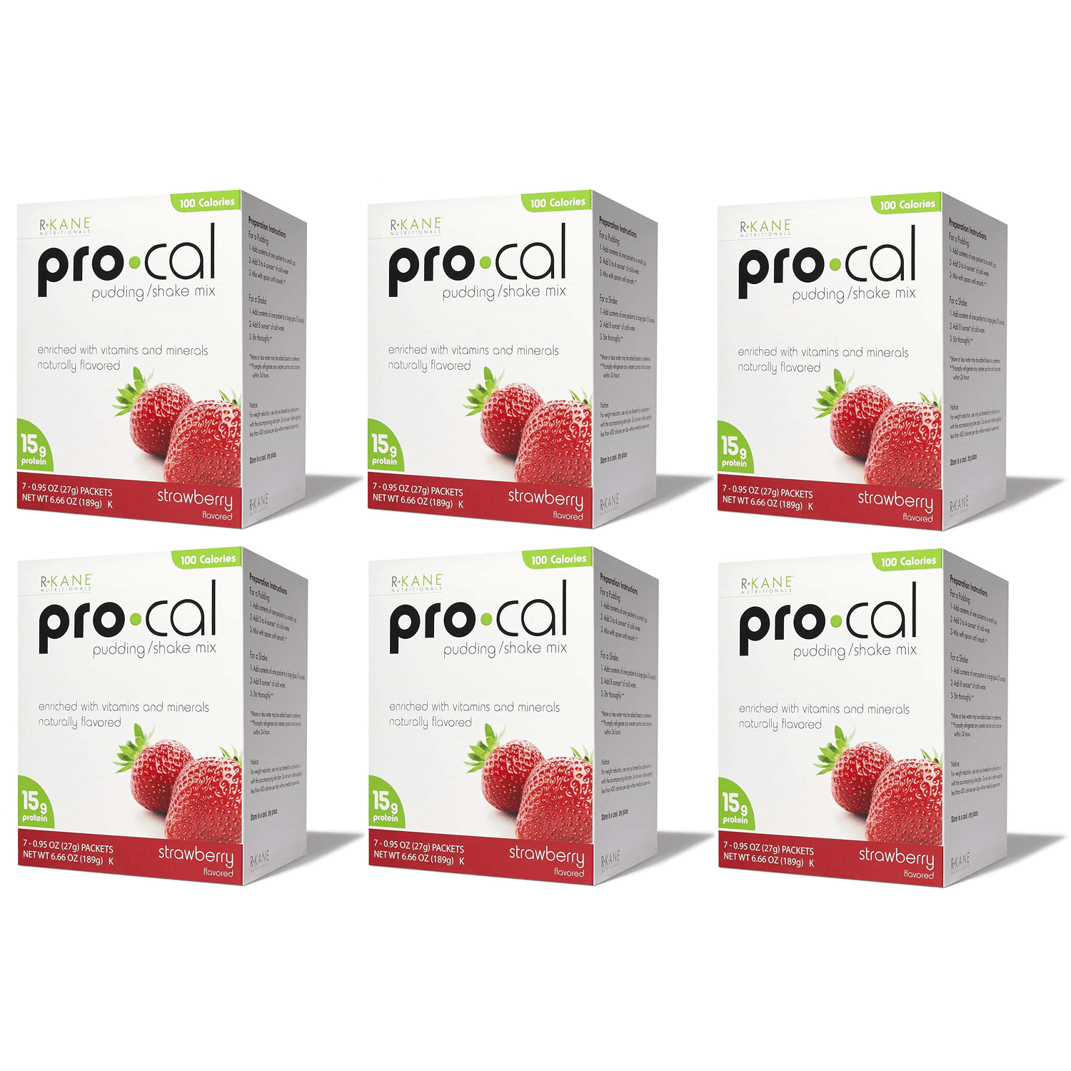 R-Kane Nutritionals Pro-Cal High Protein Shake or Pudding - Strawberry Size: 6-Pack