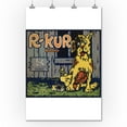 thumbnail image 1 of R Kur Brand - Riverside, California - Citrus Crate Label (36x54 Giclee Gallery Print, Wall Decor Travel Poster), 1 of 1
