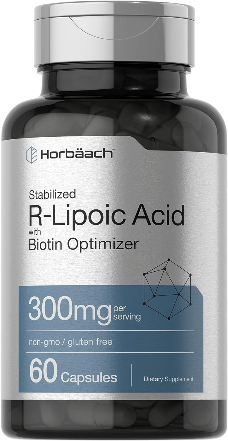 R Lipoic Acid 300mg Stabilized 60 Capsules Plus Biotin Optimizer