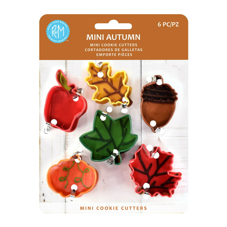 R&M International Mini Autumn Color 6 Piece Cookie Cutter Set 