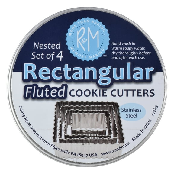 R&M International Rectangle Fluted 4 Piece Cookie Cutter Set