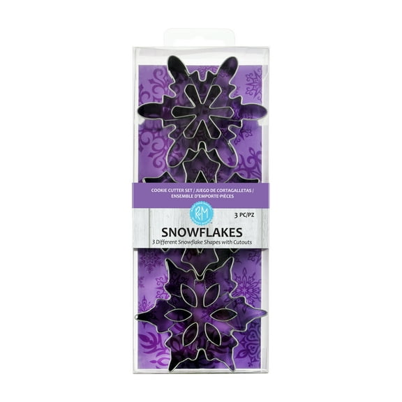 R&M International Snowflake 3 Piece Cookie Cutter Set