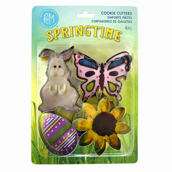 R&M International Spring 4 PC Cookie Cutter Set Carded
