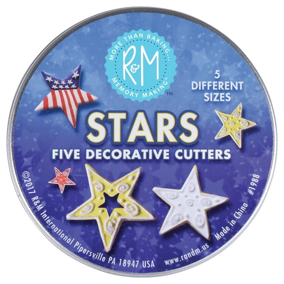 R&M International Star Cookie Cutter 5 Piece Set In Tin