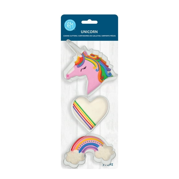 R&M International Unicorn 3 Piece Cookie Cutter Set