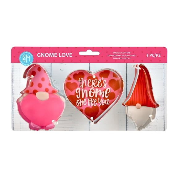 R&M International Valentine Gnome 3 Piece Cookie Cutter Set