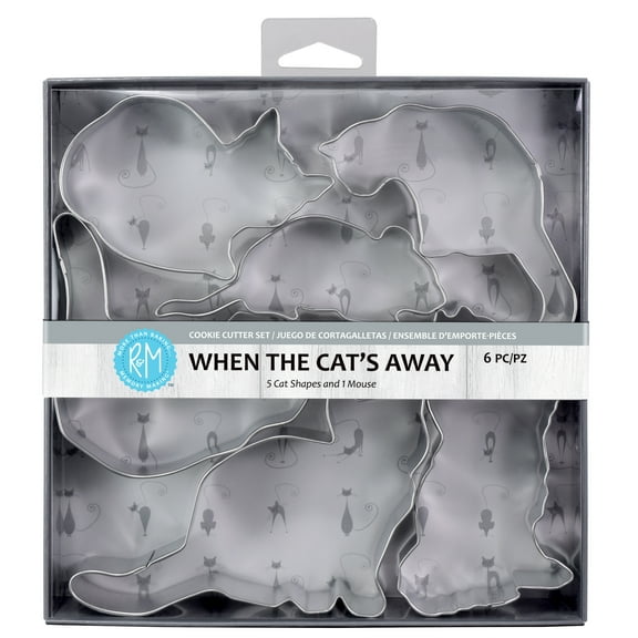 R&M International When The Cats Away 6 Piece Cookie Cutter Set