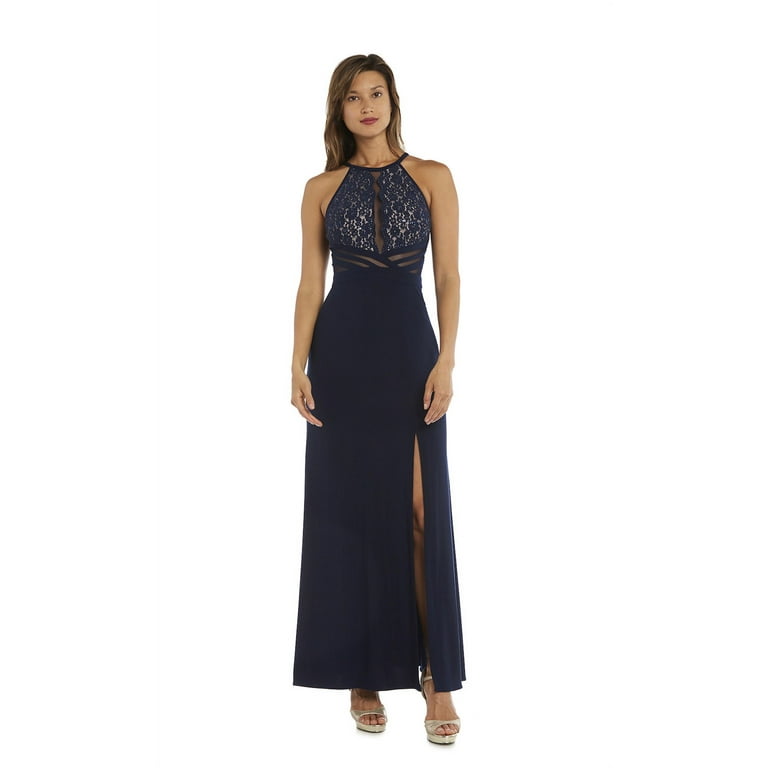 Morgan and co outlet lace and jersey gown