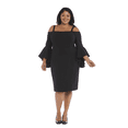 thumbnail image 1 of R&M Richards Off the Shoulder Cocktail Dress with Removable Straps - Plus, 1 of 2
