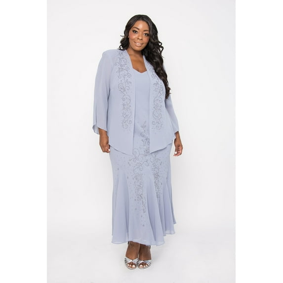 R&M Richards Plus Size Long Mother of the Bride Dress 358260