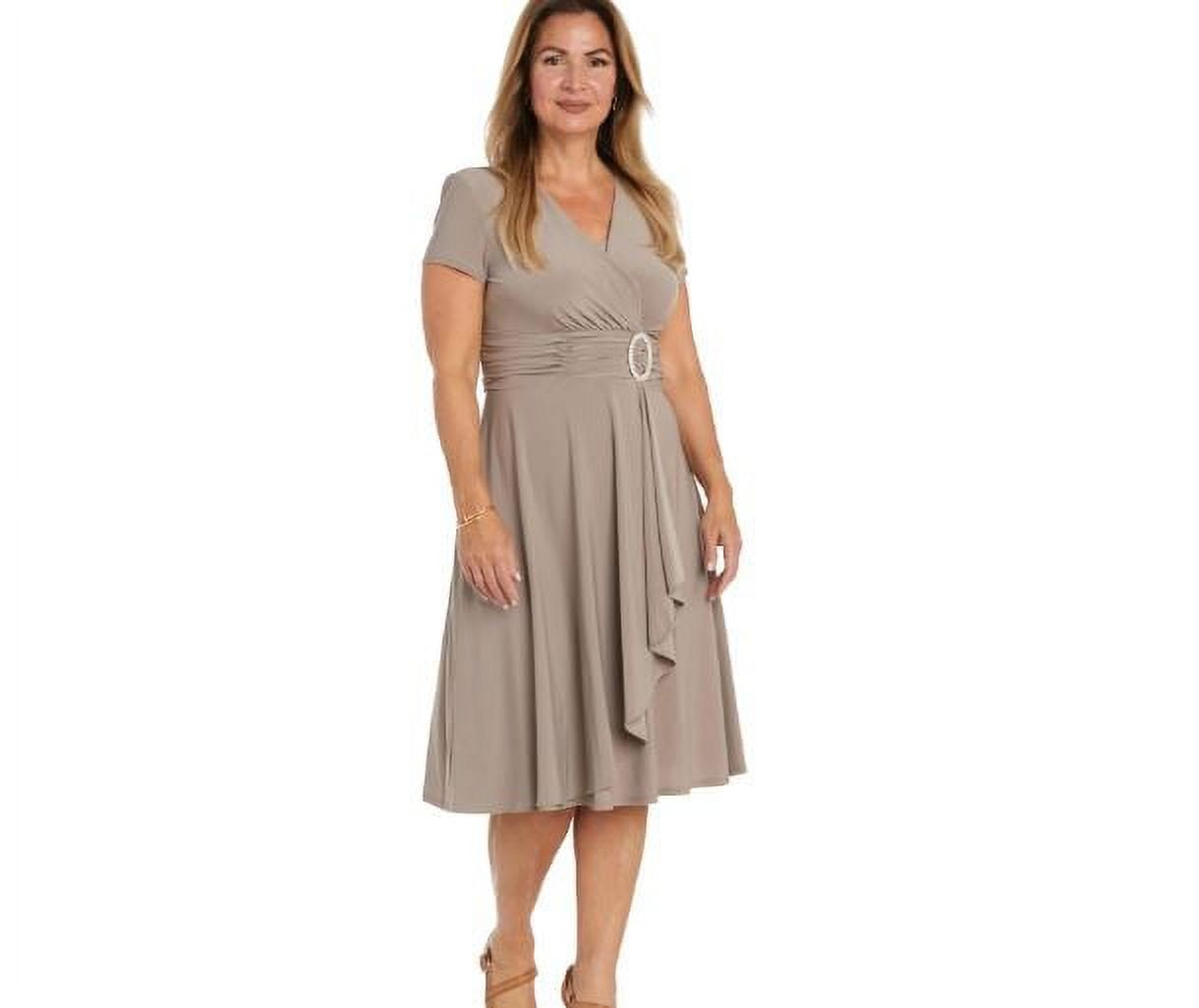 Milano Short Wrap Dress - Taupe