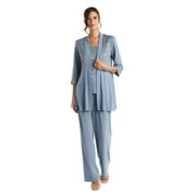 R&M Richards Women's Lace ITY 2 Piece Pant Suit - Mother of the bride outfit, 14 Slate