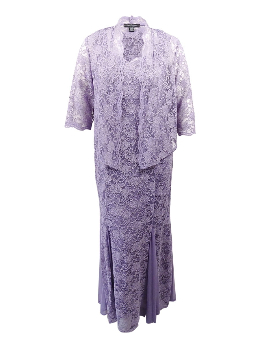 R&M Richards Women's Plus Size Lace Gown and Jacket (18W, Lilac) - Walmart.com R&M Richards Women's Plus Size Lace Gown and Jacket (18W, Lilac) - Walmart.com