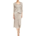 thumbnail image 1 of R & M Richards Women's Sequined Lace Sheath Dress And Jacket Taupe Size 16, 1 of 5