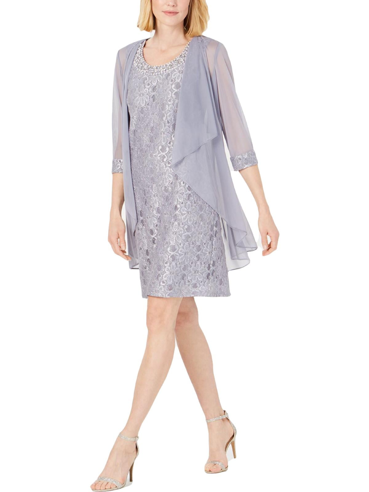 R&M Richards Women's Short Lace Mother of the Bride Dress with Jacket ...