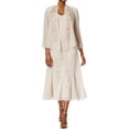 thumbnail image 1 of R&M Richards Women’s Two-Piece Embellished A-Line Midi Dress with Jacket, 1 of 2