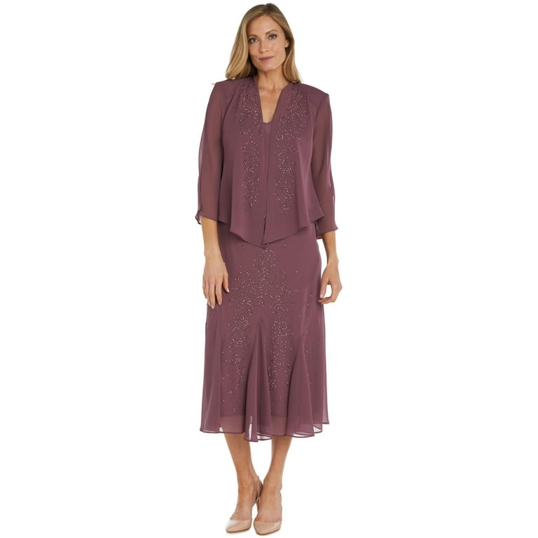 R M Richards Women s Two Piece Embellished A Line Midi Dress with