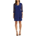 thumbnail image 1 of R&M Richards Women’s Two-Piece Embellished Ruffled Dress with Jacket, 1 of 3
