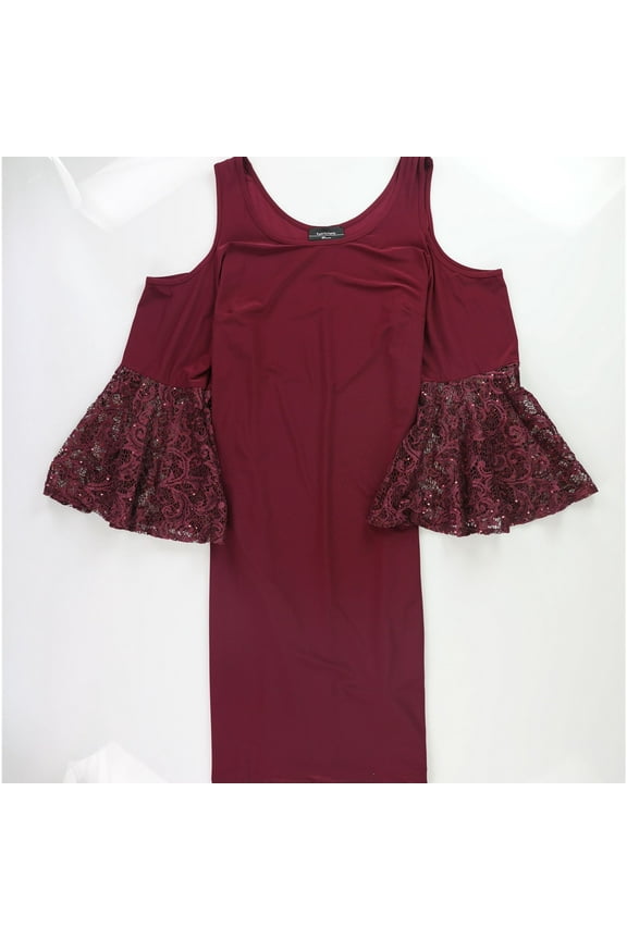 R & M Richards Womens Cut-Out Shoulder Swing A-line Dress, Red, Plus Size, 16W