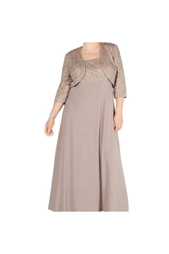 R & M Richards Womens Lace Cardigan Sweater, Beige, Plus Size, 18W