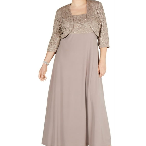 R & M Richards Womens Lace Cardigan Sweater, Beige, Plus Size, 18W