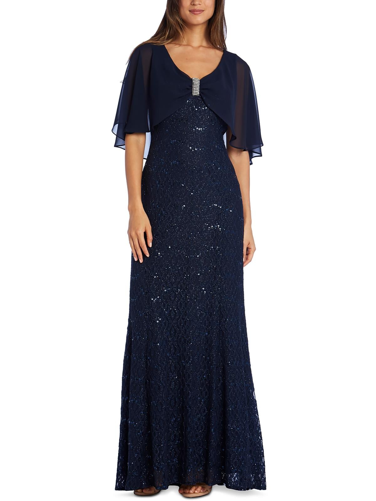 R&M Richards Womens Lace Sequined Evening Dress - Walmart.com