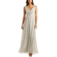 thumbnail image 1 of R&M Richards Womens Metallic Embellished Evening Dress, 1 of 3
